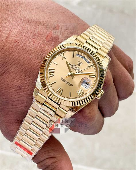 rolex day-date 40 yellow gold for sale|rolex day date 40 review.